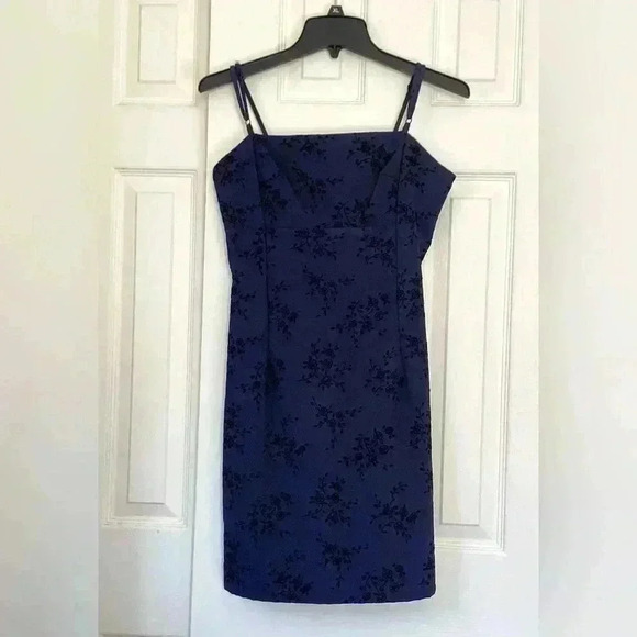 The original Arizona made in USA Vintage  Y2k Midnight-Blue Mini Dress Size 7 - Picture 1 of 8